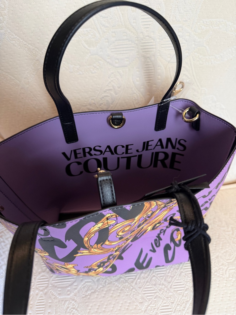 Versace Jeans Couture Purple Baroque Tote Bag - Picture 4 of 4